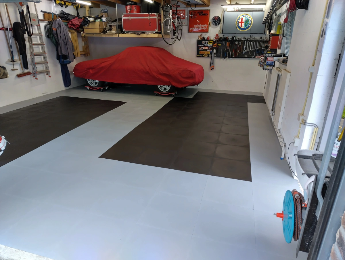 PVC Werkstattboden Fliese Schwarz
