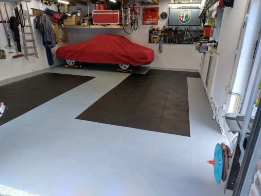 PVC Werkstattboden Fliese Schwarz